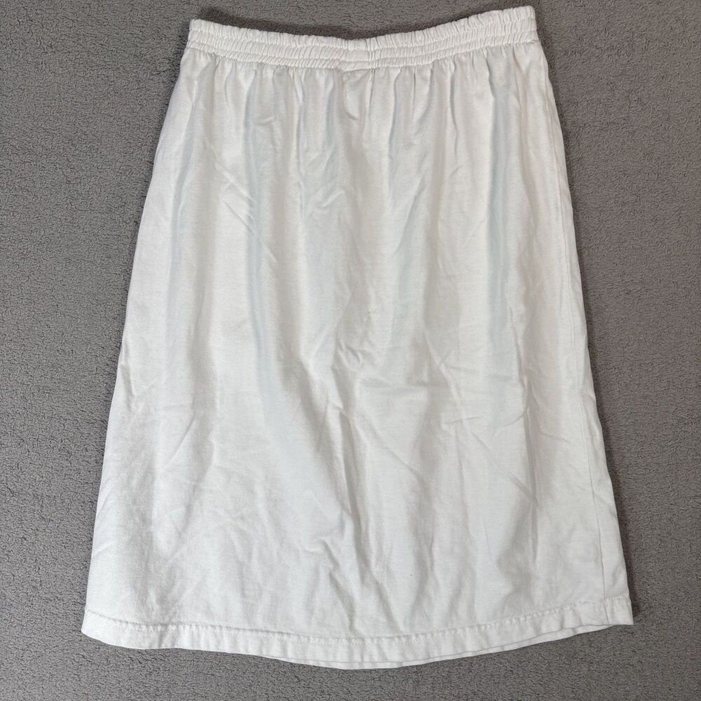 Michael Simon Lite Skirt Women's Size S White‎ Embroidered Leaf Patchwork Pocket - Picture 8 of 10